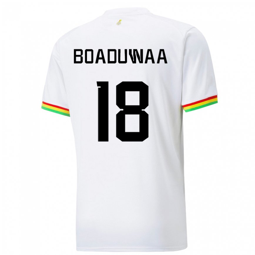 Niño Camiseta Ghana Doris Boaduwaa #18 Blanco 1ª Equipación 22-24 Perú