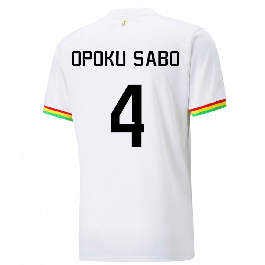 Niño Camiseta Ghana Alex Opoku Sabo #4 Blanco 1ª Equipación 22-24 Perú