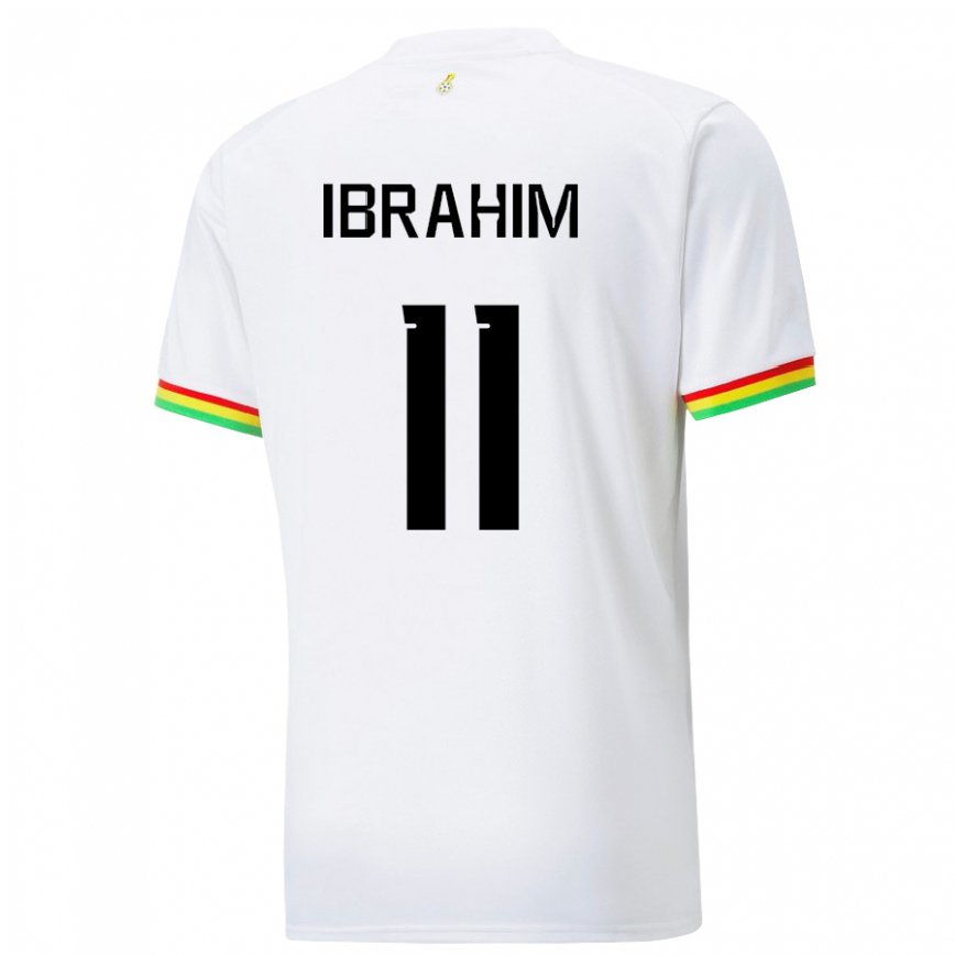 Niño Camiseta Ghana Zubairu Ibrahim #11 Blanco 1ª Equipación 22-24 Perú