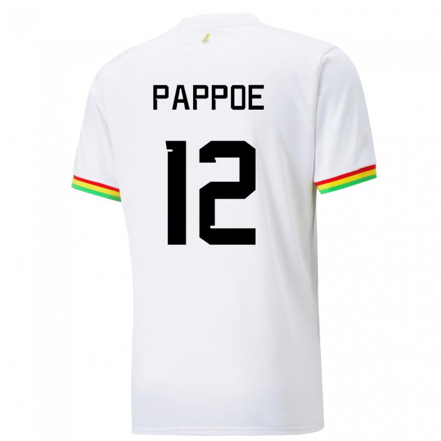 Niño Camiseta Ghana Isaac Pappoe #12 Blanco 1ª Equipación 22-24 Perú