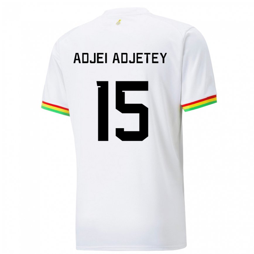 Niño Camiseta Ghana Jonas Adjei Adjetey #15 Blanco 1ª Equipación 22-24 Perú