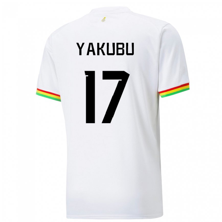 Niño Camiseta Ghana Mustapha Yakubu #17 Blanco 1ª Equipación 22-24 Perú