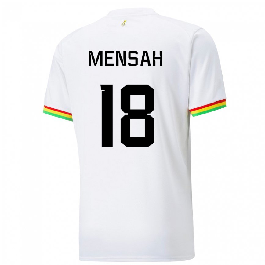 Niño Camiseta Ghana Isaac Mensah #18 Blanco 1ª Equipación 22-24 Perú