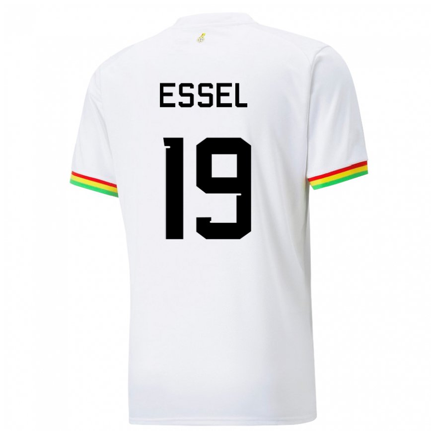 Niño Camiseta Ghana Aaron Essel #19 Blanco 1ª Equipación 22-24 Perú