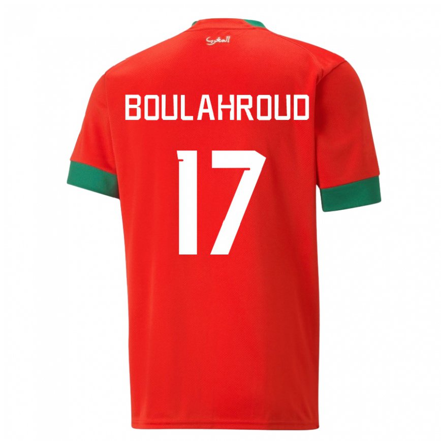 Niño Camiseta Marruecos Charaf Eddine Boulahroud #17 Rojo 1ª Equipación 22-24 Perú