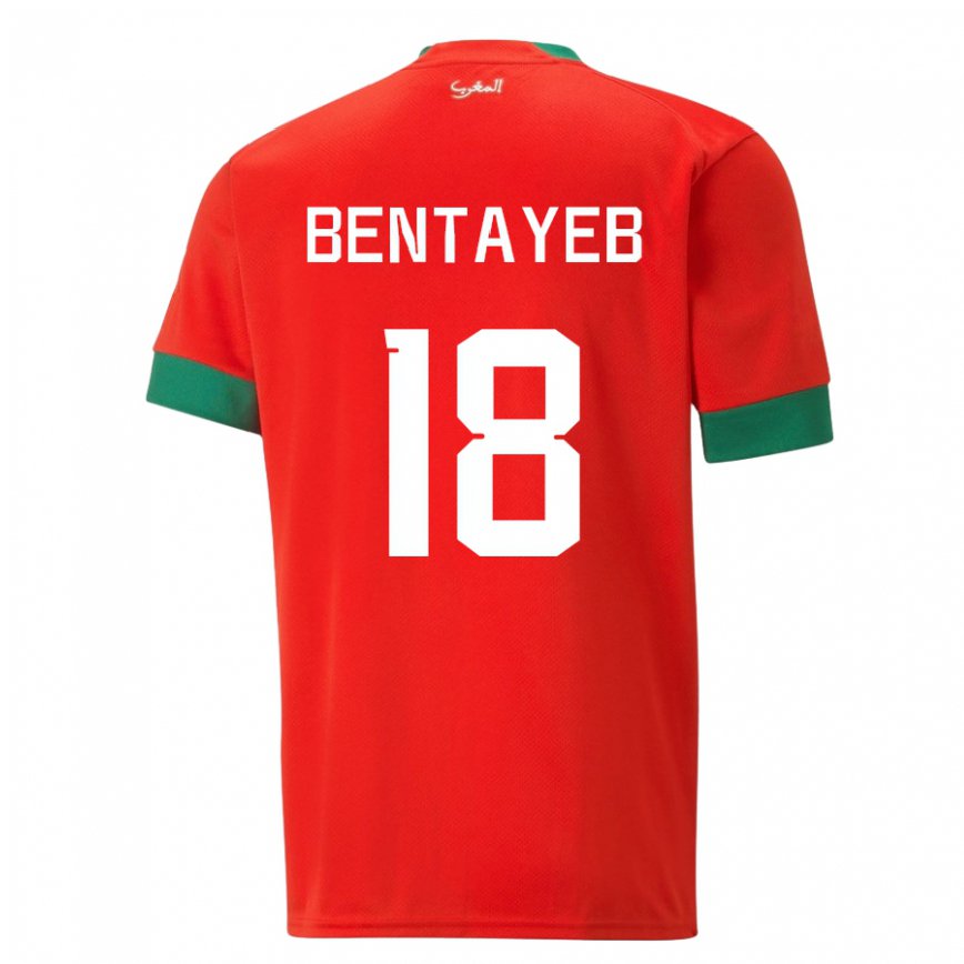 Niño Camiseta Marruecos Tawfik Bentayeb #18 Rojo 1ª Equipación 22-24 Perú