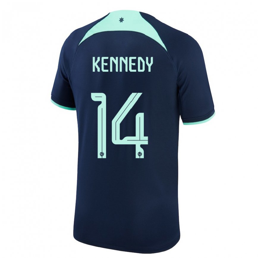 Niño Camiseta Australia Alanna Kennedy #14 Azul Oscuro 2ª Equipación 22-24 Perú