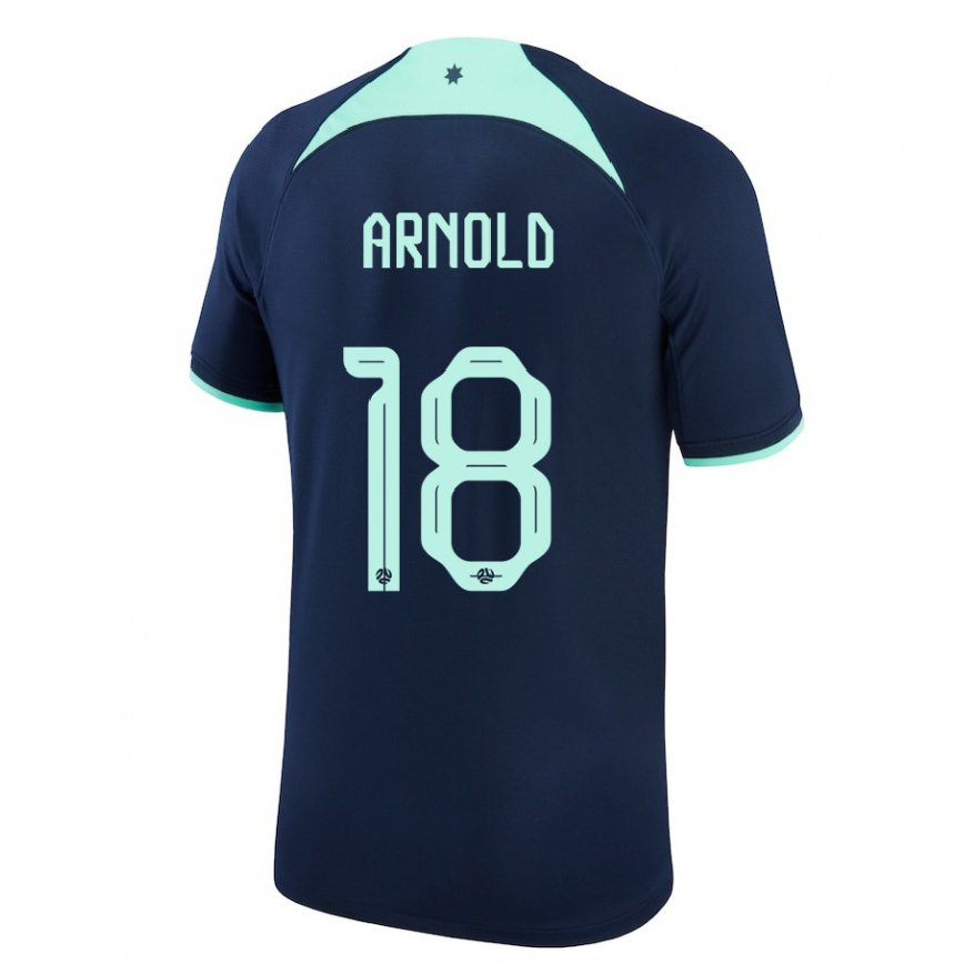 Niño Camiseta Australia Mackenzie Arnold #18 Azul Oscuro 2ª Equipación 22-24 Perú