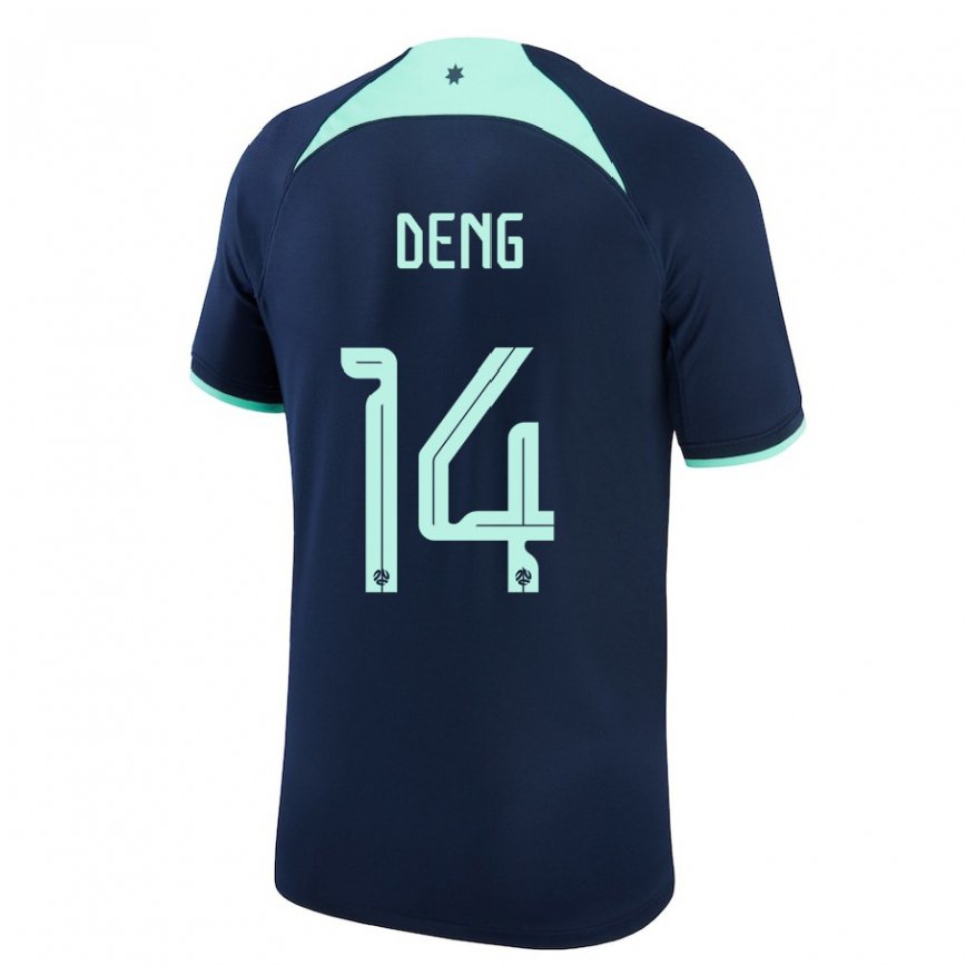 Niño Camiseta Australia Thomas Deng #14 Azul Oscuro 2ª Equipación 22-24 Perú