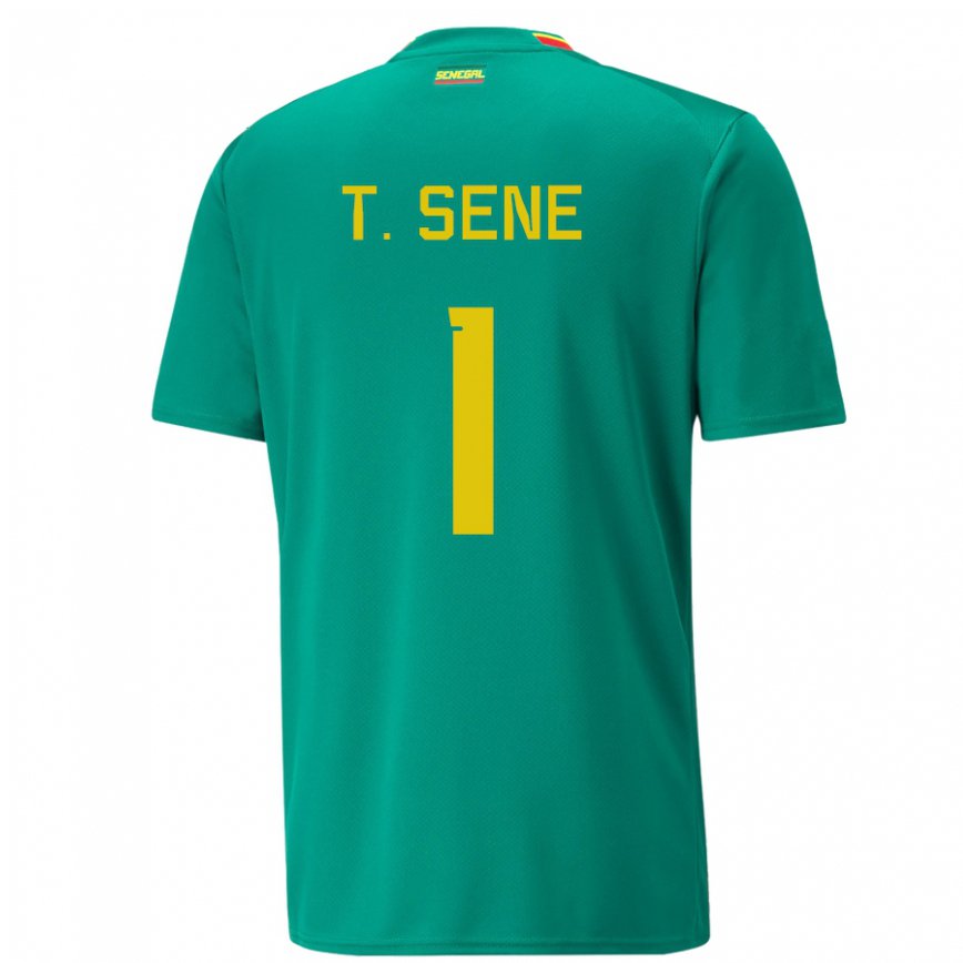 Niño Camiseta Senegal Thiaba Gueye Sene #1 Verde 2ª Equipación 22-24 Perú