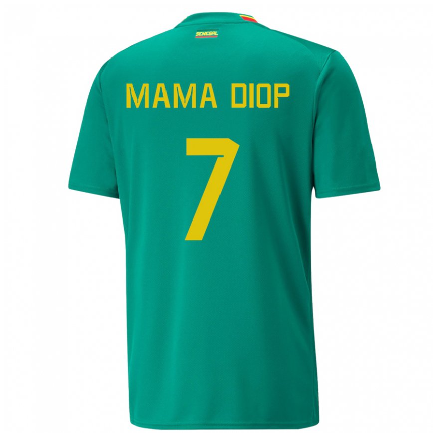 Niño Camiseta Senegal Mama Diop #7 Verde 2ª Equipación 22-24 Perú