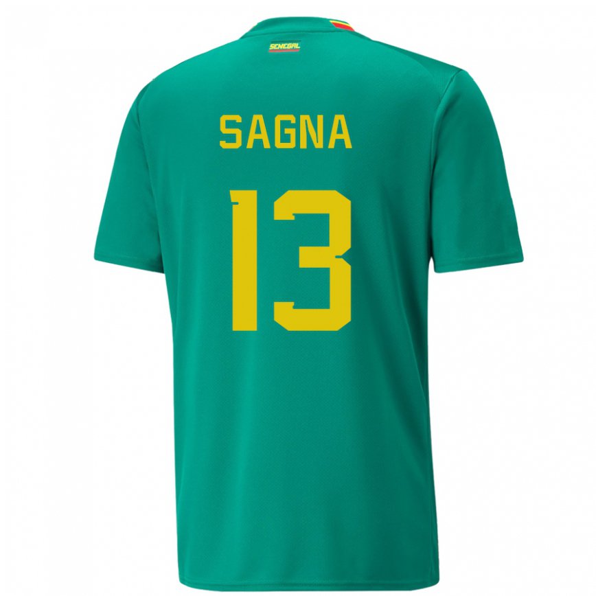 Niño Camiseta Senegal Jeannette Sagna #13 Verde 2ª Equipación 22-24 Perú