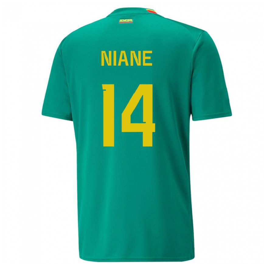 Niño Camiseta Senegal Ibrahima Niane #14 Verde 2ª Equipación 22-24 Perú