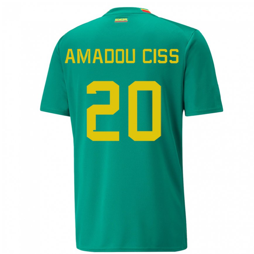 Niño Camiseta Senegal Amadou Ciss #20 Verde 2ª Equipación 22-24 Perú