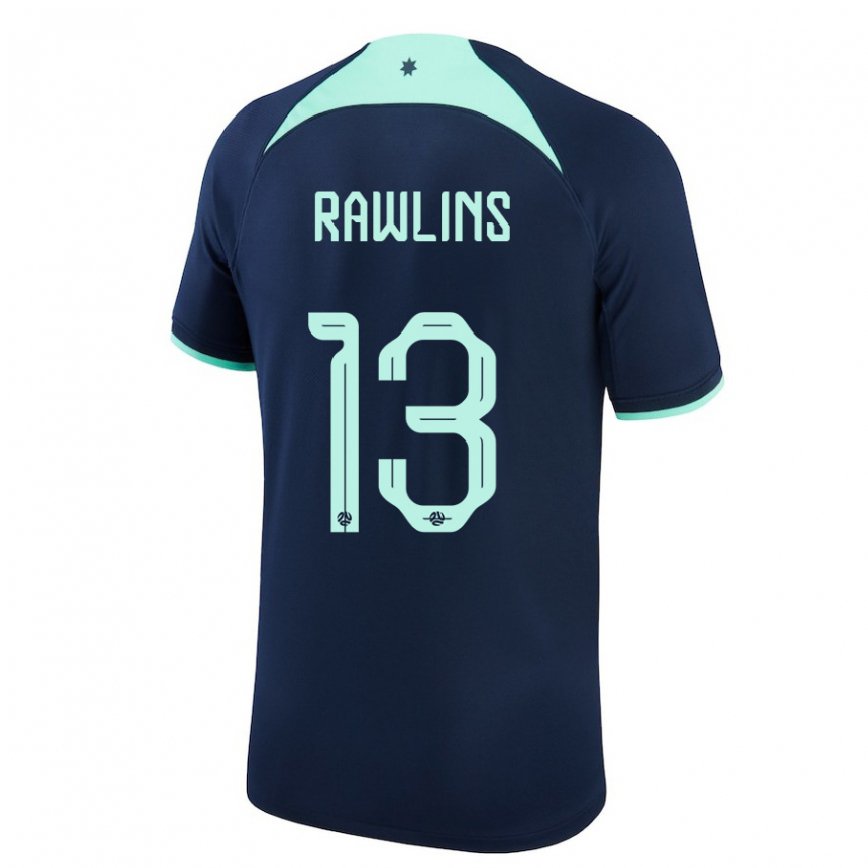 Niño Camiseta Australia Joshua Rawlins #13 Azul Oscuro 2ª Equipación 22-24 Perú