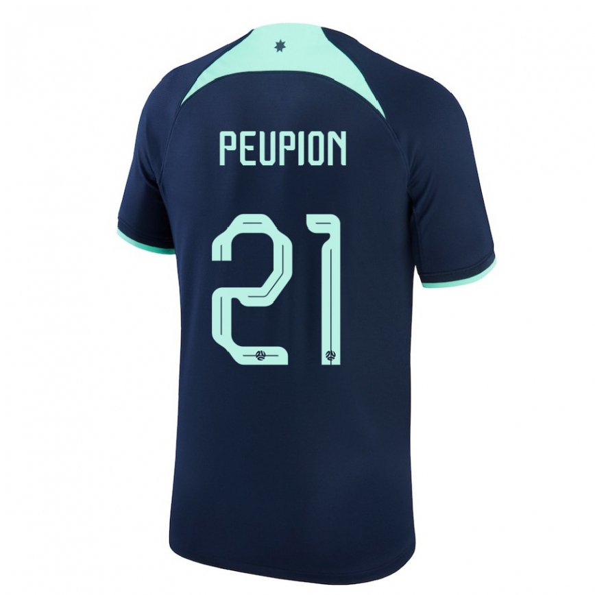 Niño Camiseta Australia Cameron Peupion #21 Azul Oscuro 2ª Equipación 22-24 Perú