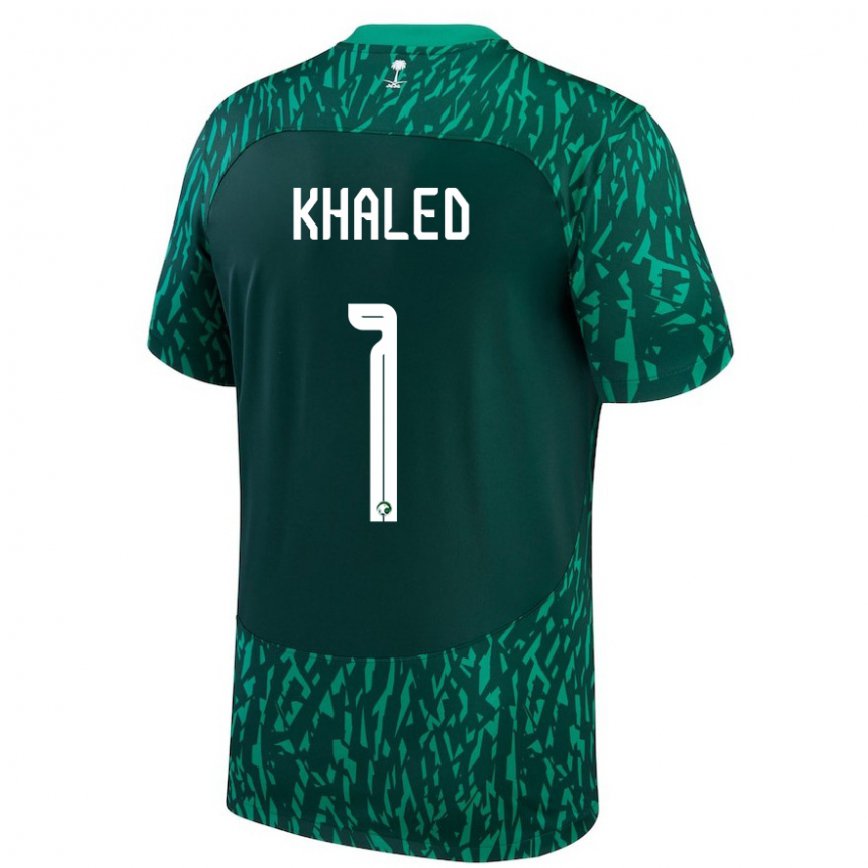 Niño Camiseta Arabia Saudita Sarah Khaled #1 Verde Oscuro 2ª Equipación 22-24 Perú