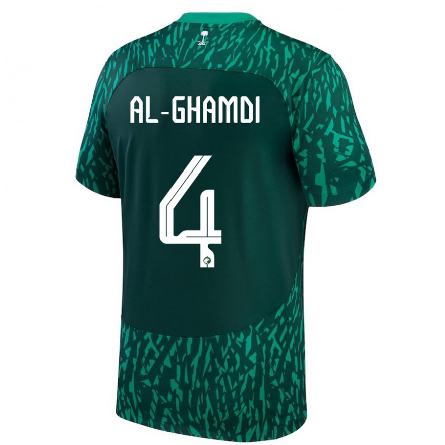 Niño Camiseta Arabia Saudita Talah Al Ghamdi #4 Verde Oscuro 2ª Equipación 22-24 Perú