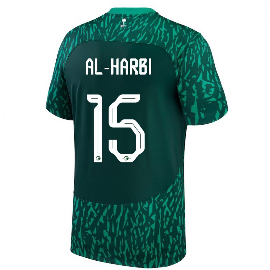 Niño Camiseta Arabia Saudita Mashael Al Harbi #15 Verde Oscuro 2ª Equipación 22-24 Perú