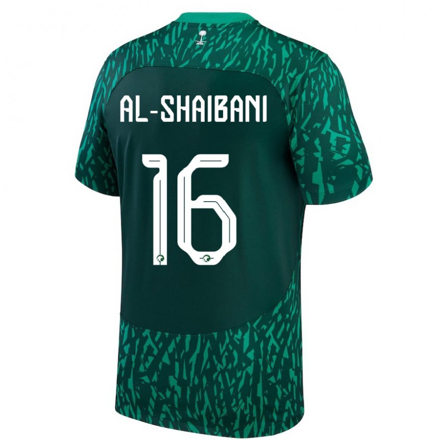 Niño Camiseta Arabia Saudita Asrar Al Shaibani #16 Verde Oscuro 2ª Equipación 22-24 Perú