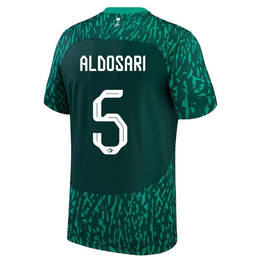 Niño Camiseta Arabia Saudita Mohammed Aldosari #5 Verde Oscuro 2ª Equipación 22-24 Perú