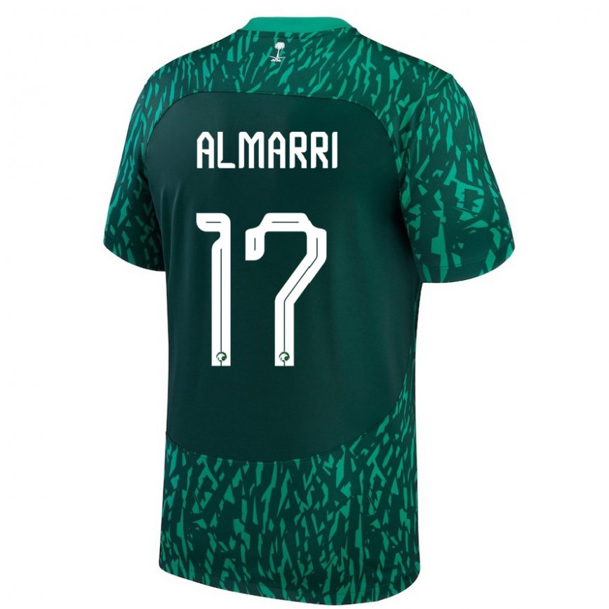 Niño Camiseta Arabia Saudita Mohammed Almarri #17 Verde Oscuro 2ª Equipación 22-24 Perú