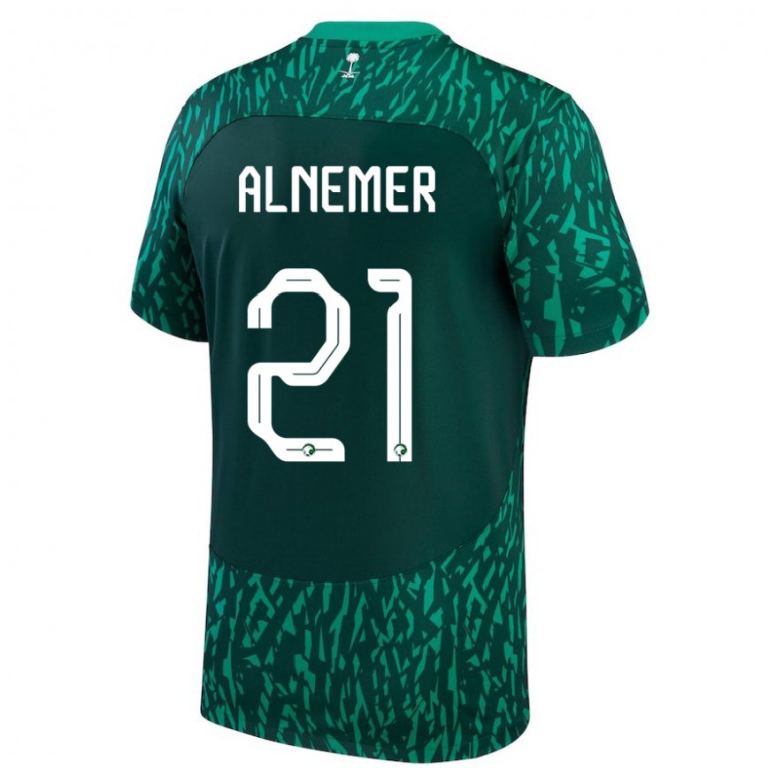 Niño Camiseta Arabia Saudita Meshari Alnemer #21 Verde Oscuro 2ª Equipación 22-24 Perú