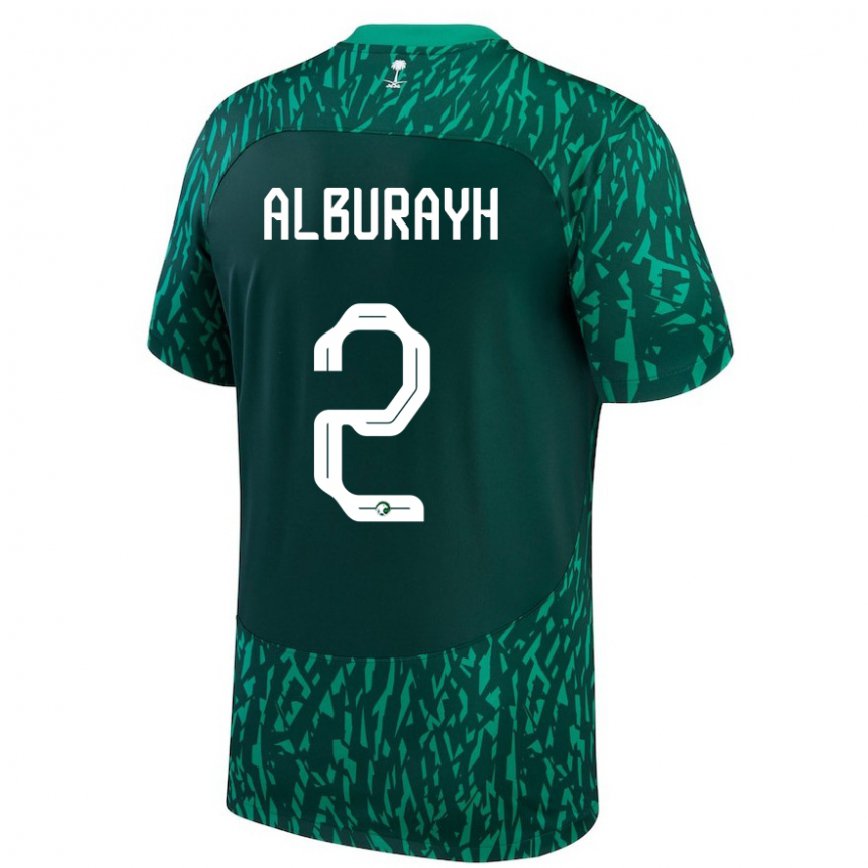 Niño Camiseta Arabia Saudita Mahmood Alburayh #2 Verde Oscuro 2ª Equipación 22-24 Perú