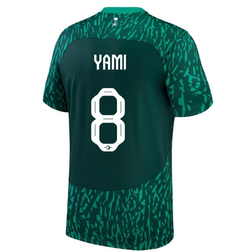 Niño Camiseta Arabia Saudita Riyadh Yami #8 Verde Oscuro 2ª Equipación 22-24 Perú