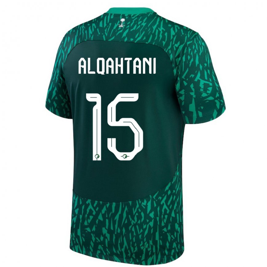 Niño Camiseta Arabia Saudita Mohammed Alqahtani #15 Verde Oscuro 2ª Equipación 22-24 Perú