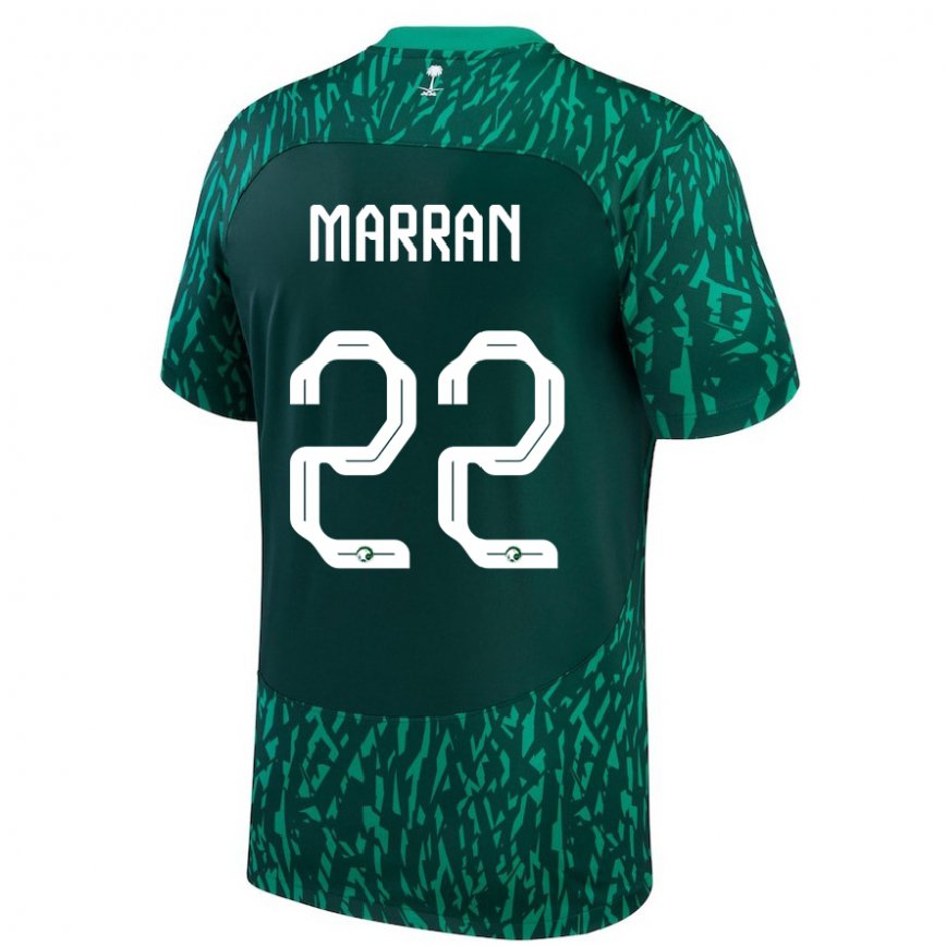 Niño Camiseta Arabia Saudita Mohammed Marran #22 Verde Oscuro 2ª Equipación 22-24 Perú