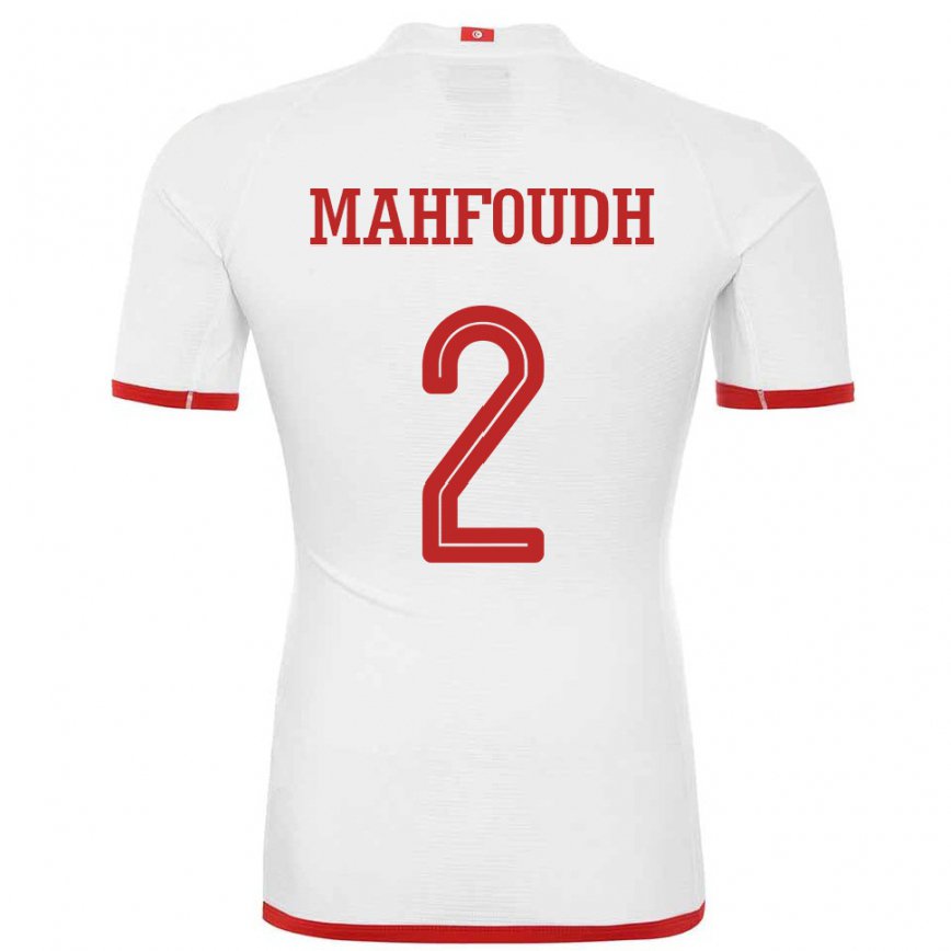 Niño Camiseta Túnez Dhikra Mahfoudh #2 Blanco 2ª Equipación 22-24 Perú