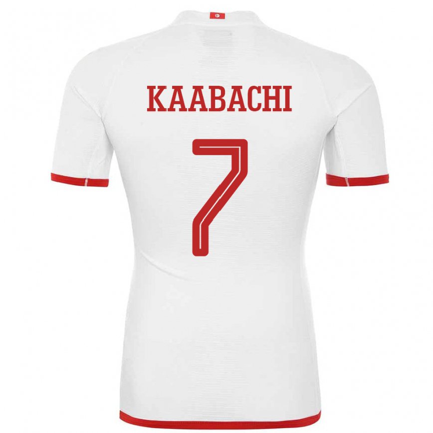 Niño Camiseta Túnez Ella Kaabachi #7 Blanco 2ª Equipación 22-24 Perú