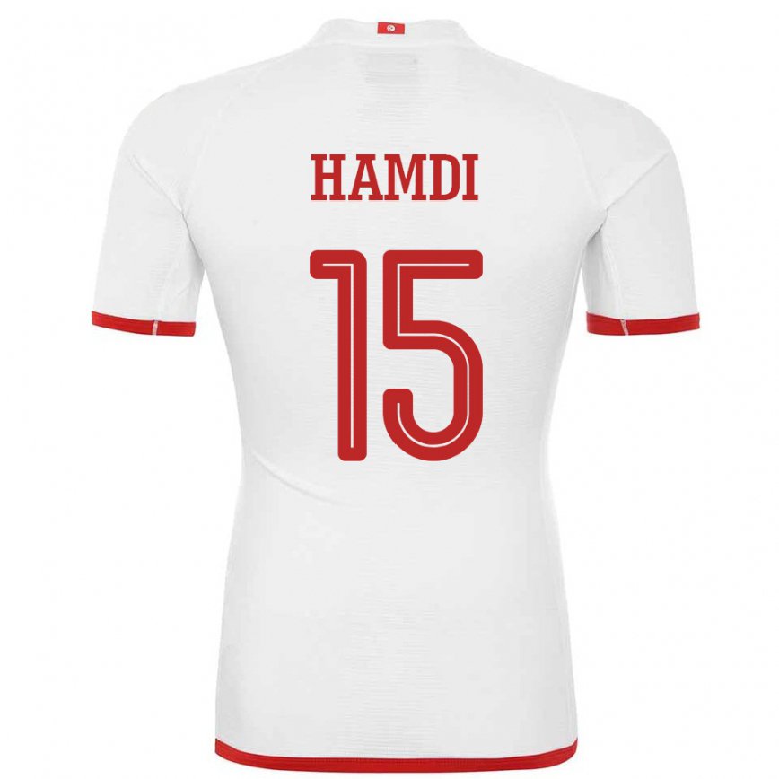 Niño Camiseta Túnez Hanna Hamdi #15 Blanco 2ª Equipación 22-24 Perú