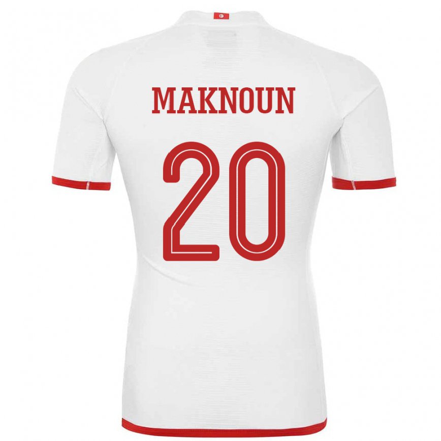 Niño Camiseta Túnez Leila Maknoun #20 Blanco 2ª Equipación 22-24 Perú