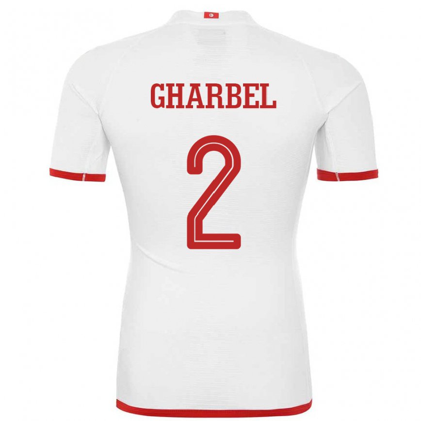 Niño Camiseta Túnez Mahmoud Gharbel #2 Blanco 2ª Equipación 22-24 Perú