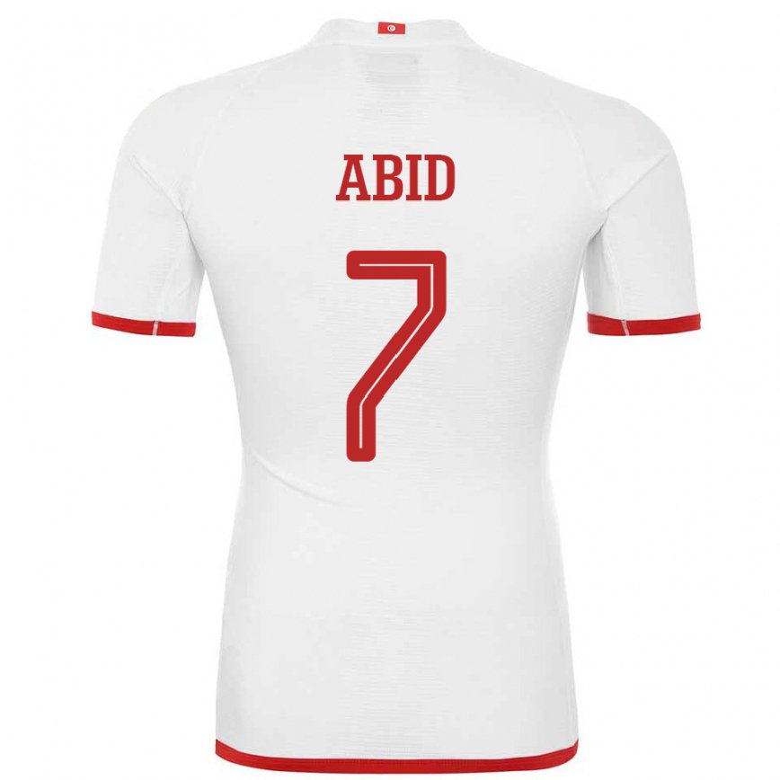 Niño Camiseta Túnez Aziz Abid #7 Blanco 2ª Equipación 22-24 Perú