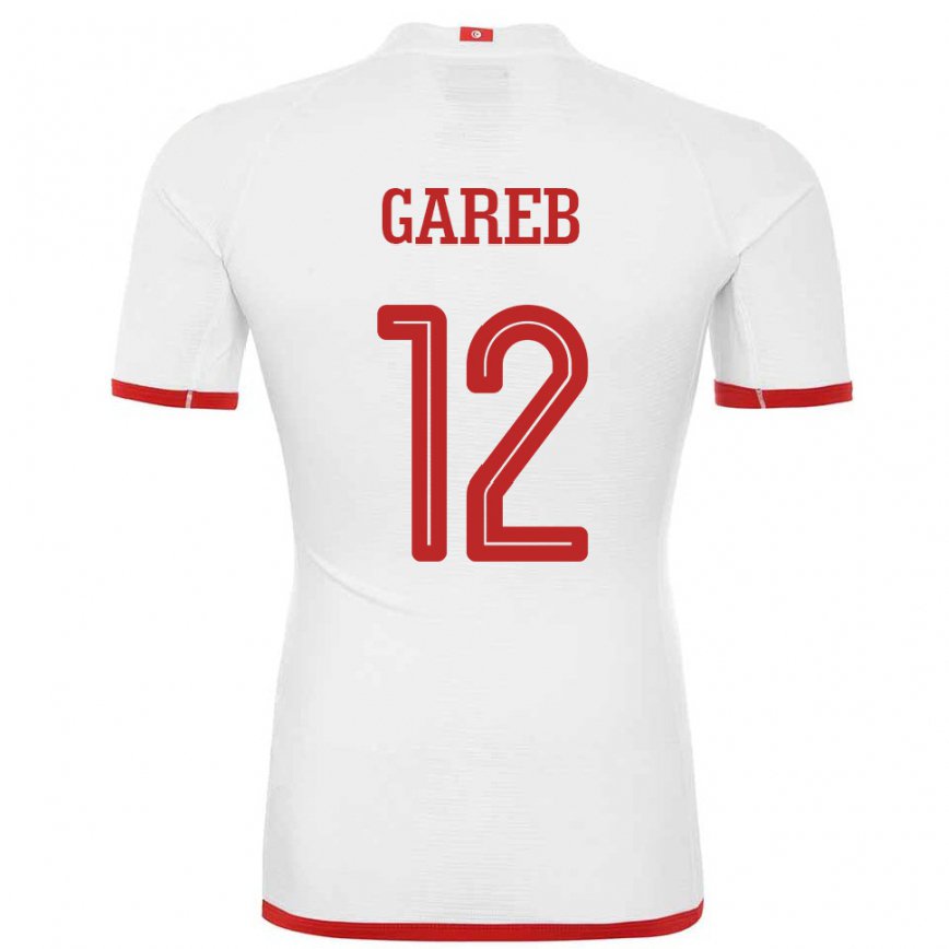 Niño Camiseta Túnez Adem Gareb #12 Blanco 2ª Equipación 22-24 Perú