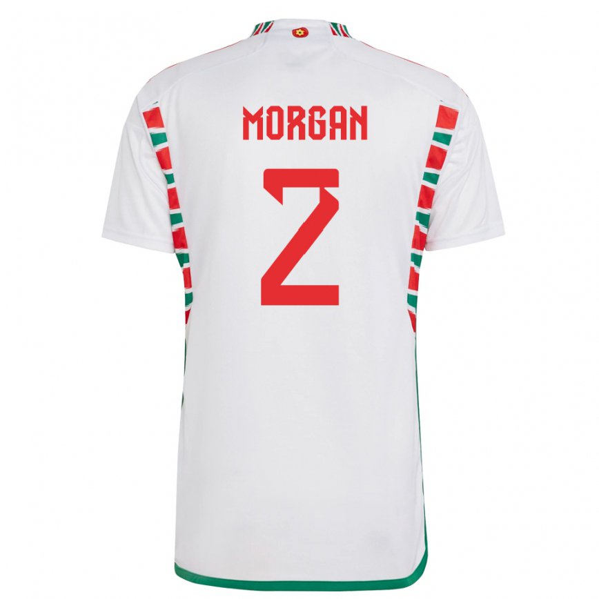 Niño Camiseta Gales Ffion Morgan #2 Blanco 2ª Equipación 22-24 Perú