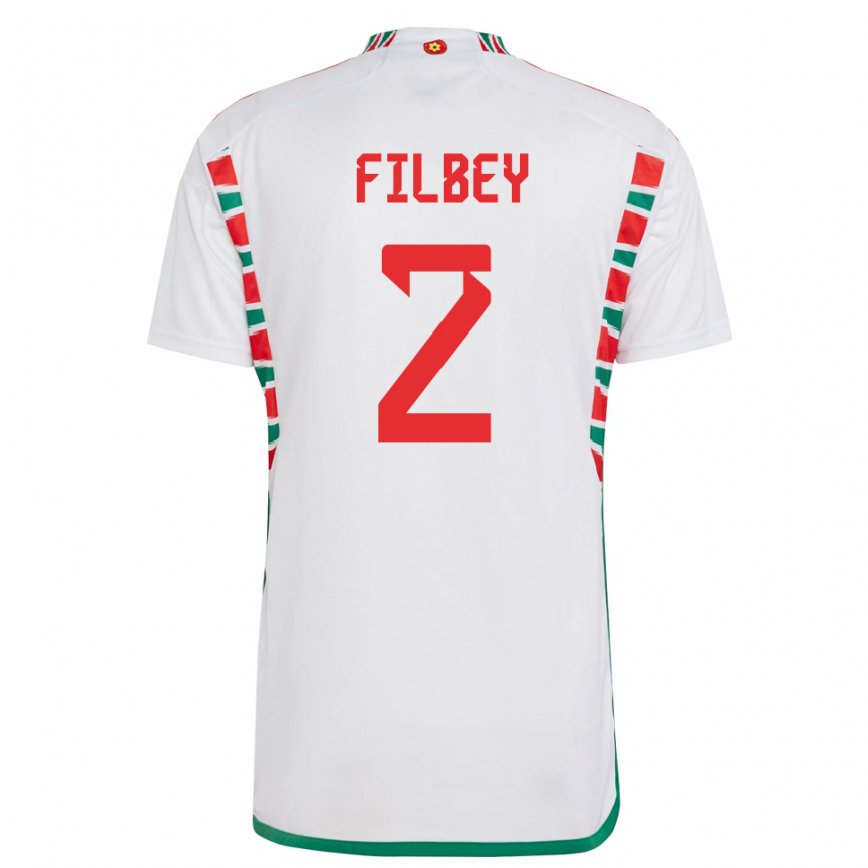 Niño Camiseta Gales Anna Filbey #2 Blanco 2ª Equipación 22-24 Perú