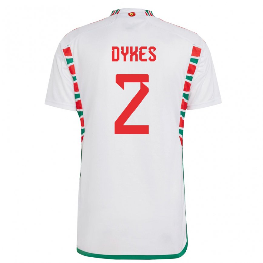 Niño Camiseta Gales Loren Dykes #2 Blanco 2ª Equipación 22-24 Perú