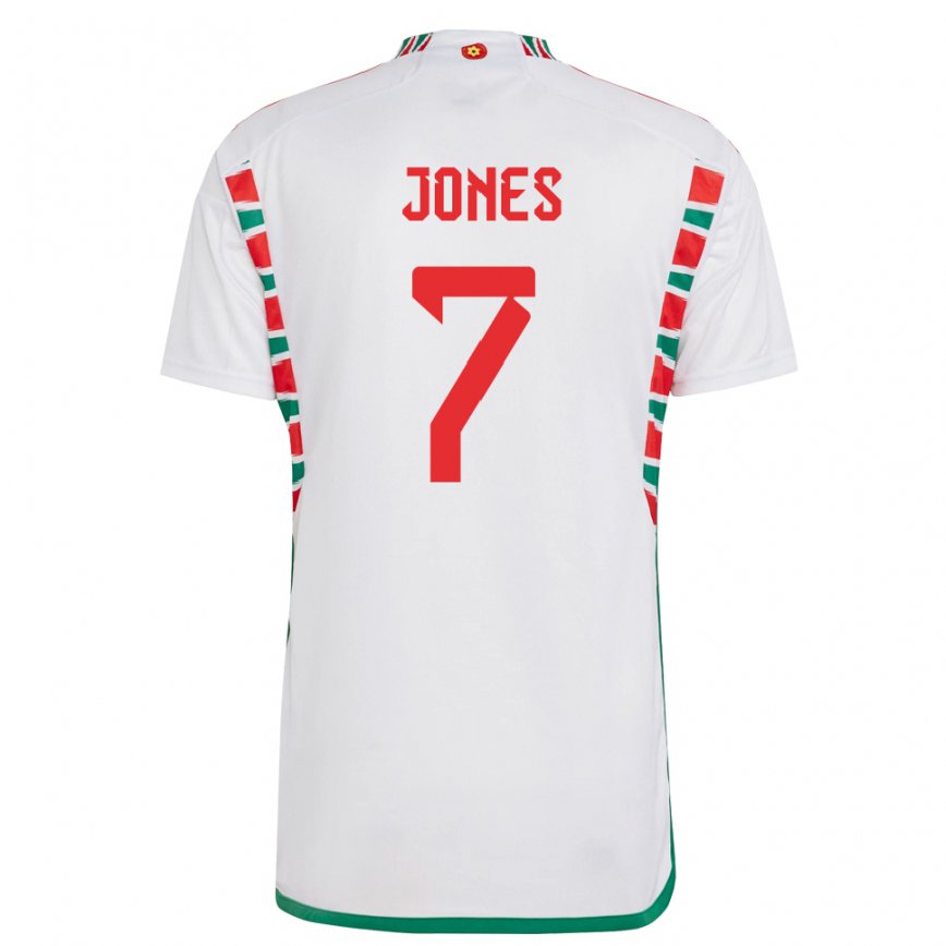 Niño Camiseta Gales Emma Jones #7 Blanco 2ª Equipación 22-24 Perú