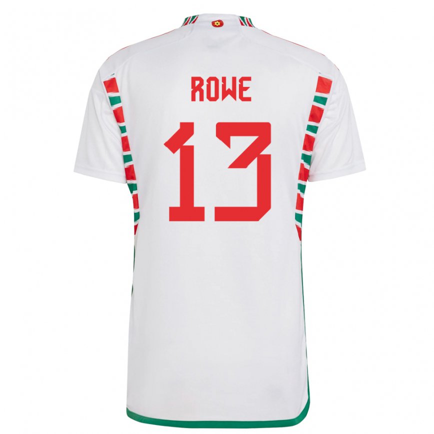 Niño Camiseta Gales Rachel Rowe #13 Blanco 2ª Equipación 22-24 Perú