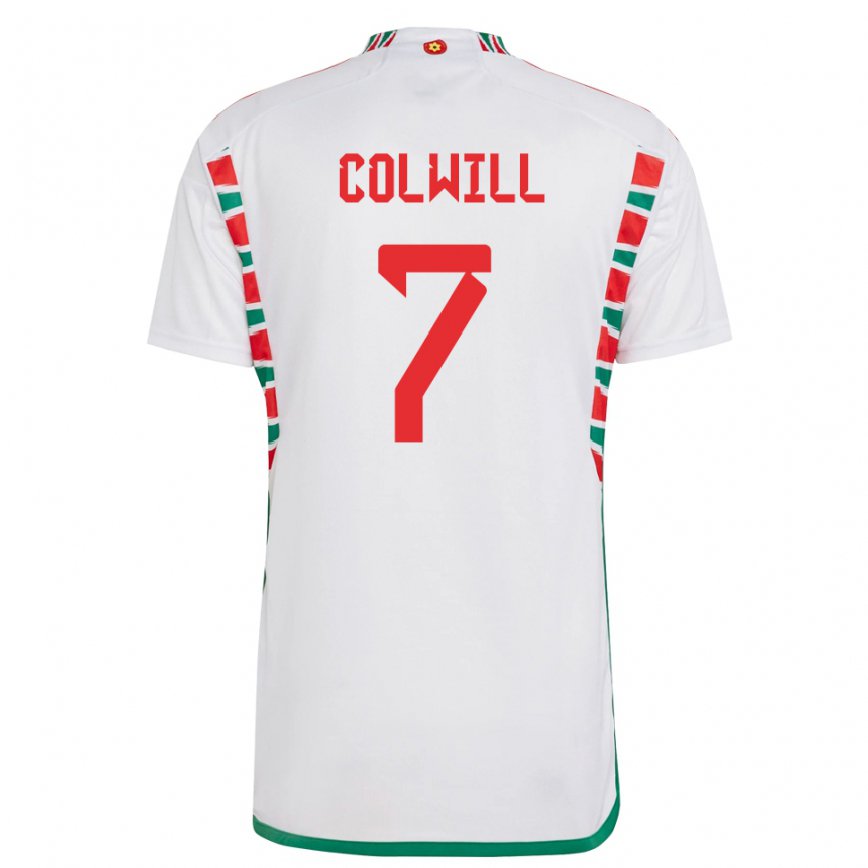 Niño Camiseta Gales Joel Colwill #7 Blanco 2ª Equipación 22-24 Perú