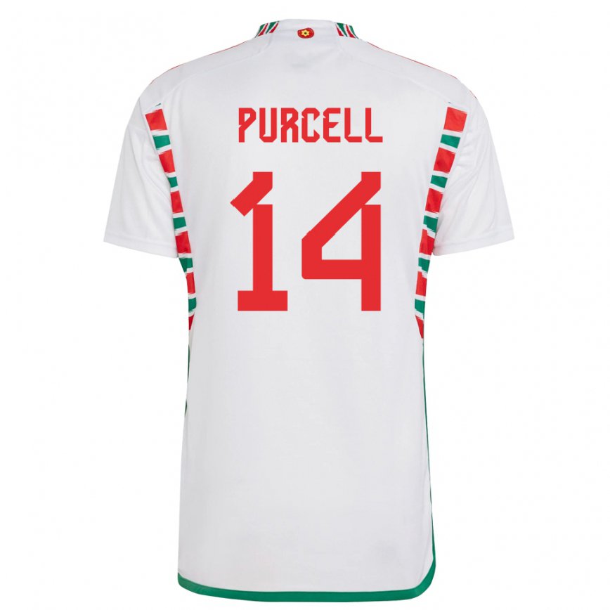 Niño Camiseta Gales Benjamin Purcell #14 Blanco 2ª Equipación 22-24 Perú