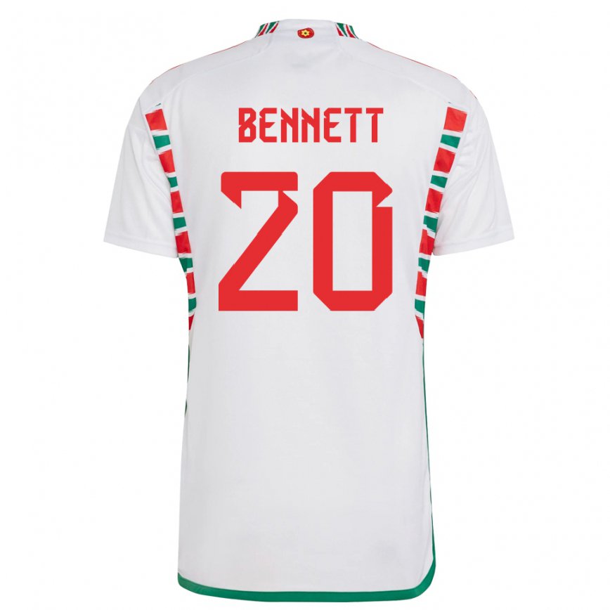 Niño Camiseta Gales Aaron Bennett #20 Blanco 2ª Equipación 22-24 Perú