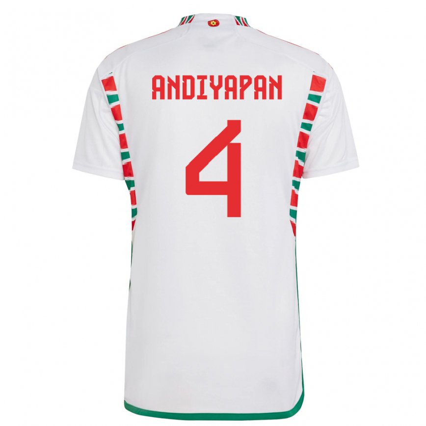 Niño Camiseta Gales William Andiyapan #4 Blanco 2ª Equipación 22-24 Perú