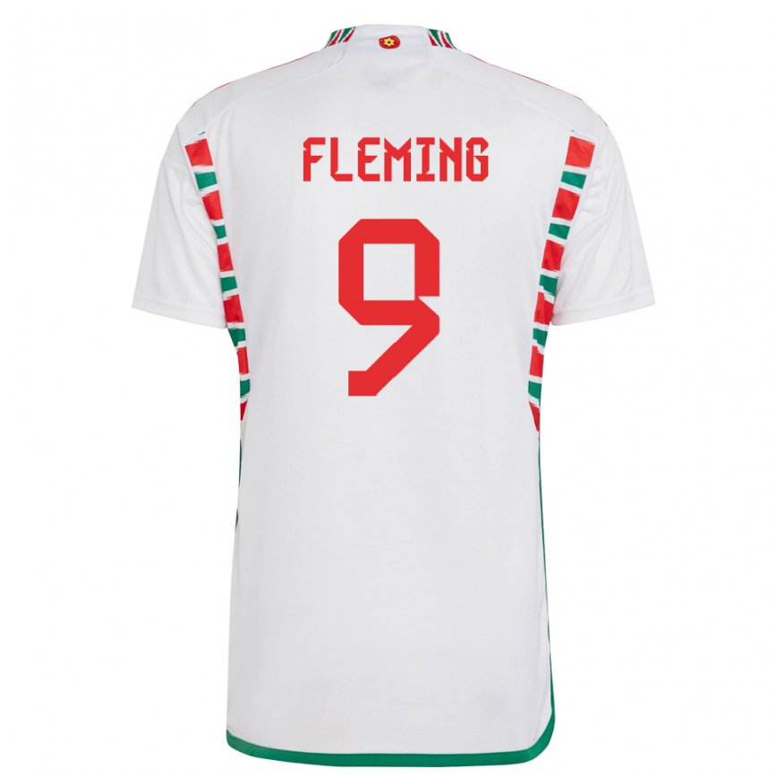 Niño Camiseta Gales Cole Fleming #9 Blanco 2ª Equipación 22-24 Perú