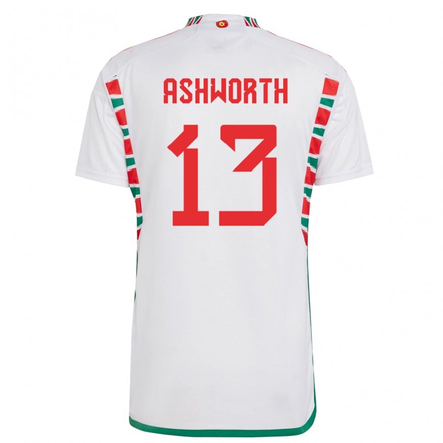 Niño Camiseta Gales Fin Ashworth #13 Blanco 2ª Equipación 22-24 Perú