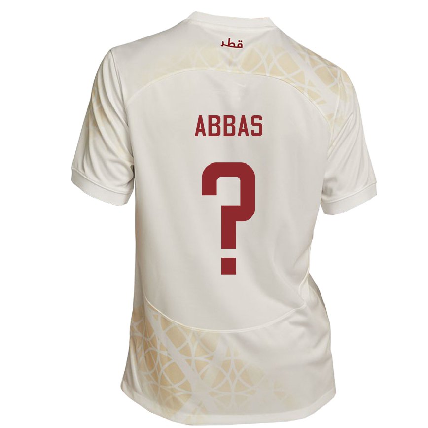 Niño Camiseta Catar Nasser Abbas #0 Beis Dorado 2ª Equipación 22-24 Perú